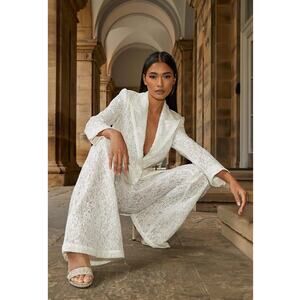 Nadine Merabi Camilla White Lace Blazer NWT Small